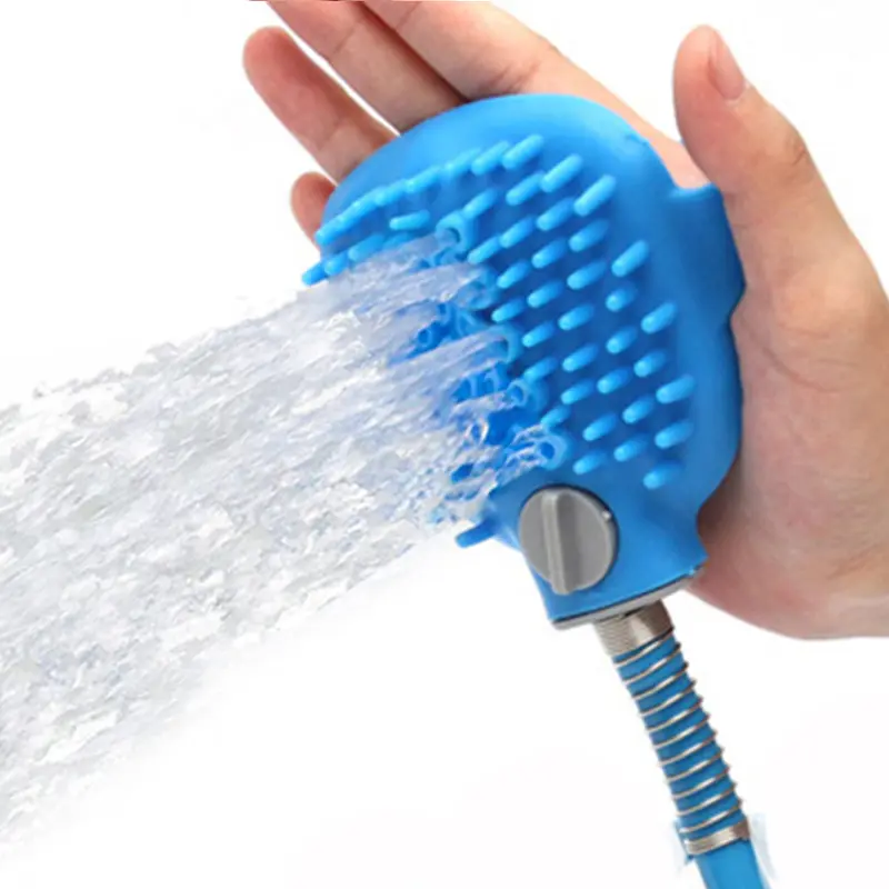 2 in 1 Pet Bathing Tool Dog Cleaning Brush Beauty Tools Pet Bath Nozzle Massage Shower Sprayer Scrubber