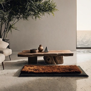 Mesa de Centro Moderna Redonda para Oficina con Estante de Almacenamiento de 2 Niveles - Mueble de Recepción Portátil de Madera para Sala de Espera HYZP-IT2109 - Product Image 5