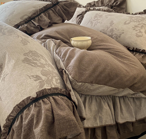 Parure de lit en <span class=keywords><strong>lin</strong></span> lavé style rétro français, quatre pièces, épaissie, drap-<span class=keywords><strong>housse</strong></span>, <span class=keywords><strong>housse</strong></span> de <span class=keywords><strong>couette</strong></span>, trois pièces, 100 % <span class=keywords><strong>lin</strong></span> - Product Image 5