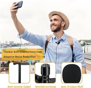 Classico 3.5MM cablato Mini nero Stype metallo Clip unidirezionale risvolto microfono Lavalier microfono per Smartphone, YouTube, podcast - Product Image 4