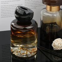 Nouvelle Bouteille Vide en Verre de Luxe 120ml, Forme Volcan, Élégante et Haut de Gamme, pour Diffuseur à Bâtonnets ou Emballage d'Huile Parfumée