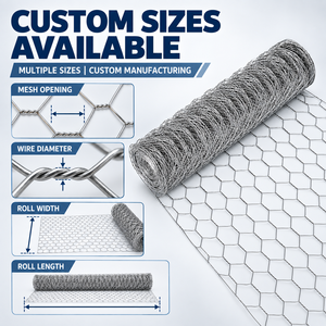Rouleau de grillage hexagonal galvanisé pour clôture de ferme avicole - Product Image 3