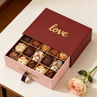 Boîte cadeau carrée en carton gris recyclable personnalisée pour chocolats, emballage écologique avec logo personnalisé pour anniversaire, mariage