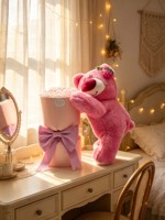Cadeau Saint-Valentin Anniversaire Thanksgiving Remise de diplôme Bouquet Ours Fraise Fleur Éternelle Réaliste Rose Seau de Câlins Dessin Animé