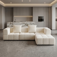 VONLIVA Canapé d'angle en tissu moderne et minimaliste à trois places pour salon, mobilier de maison