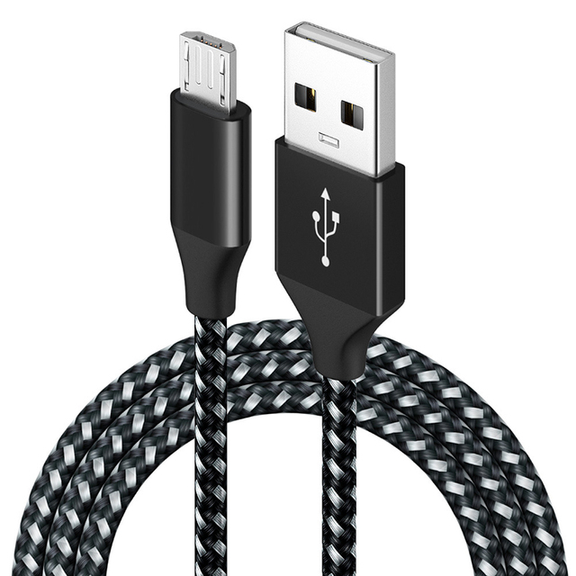 Hot Selling Nylon Braided 3A Fast Charging USB to Micro USB Cable for Samsung iPhone Computer with Pure Copper Conductors