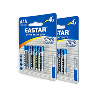 Batería de Carbono-Zinc EASTAR AAA R03 R03P UM4 1.5V con Cubierta de PVC, Super Resistente, en Blister para Juguetes con Control Remoto