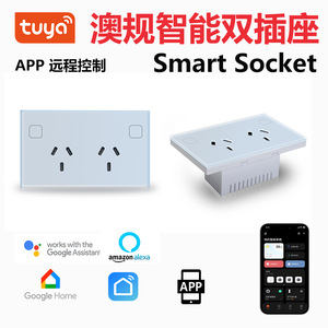 Smart Wifi Dual <b>Socket</b> Au Standard 10A With App Control Timed Power Monitoring Wall Outlet Plastic Material <b>Universal</b> Use - Product Image 5