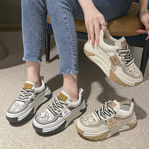 2025 été respirant baskets femmes chaussures décontractées nouveaux Styles dames chaussure en <span class=keywords><strong>cuir</strong></span> véritable baskets femmes hauteur augmentant - Product Image 6