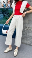 Pantalones Vaqueros de Mezclilla para Mujer, Estilo Nuevo, Color Gris Claro, Talla Grande, Ecológicos, Transpirables, Resistentes a la Decoloración, de Secado Rápido y Cintura Alta