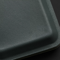 Portefeuille minimaliste en cuir véritable vert foncé, design fin avec fermeture à pression, plusieurs emplacements pour cartes, pour homme, usage quotidien