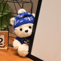 Ours en peluche de Noël, cadeau de la veille de Noël, ours en peluche avec chapeau de Père Noël, adorable pull en polyester rembourré de coton PP, 11-30CM