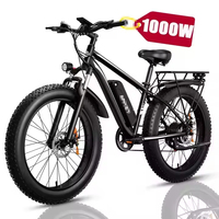Vélo électrique sport à assistance au pédalage chinois 50 km/h 1000 W Moteur sans balais Batterie au lithium Pneu gras en acier Vélo électrique pour adultes