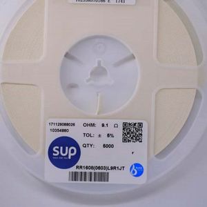 Bulk Discount RR1608 0603L9R1JT 0603 1608 Resistors Chip Resistors SMD Resistors 9.1ohm 5% 1/10W Thick Film Resistor - Product Image 1