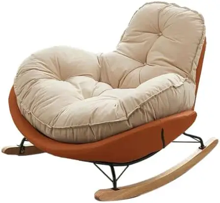 Chaise berçante rembourrée moderne et élégante avec siège tufté et pieds en métal Chaise pour salon et chambre à coucher