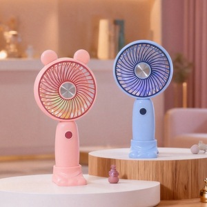 Portable Handheld <b>Fan</b> With <b>Light</b> 5W DC Motor Rechargeable Battery 8H Working Time Button Control Desk Use - Product Image 2