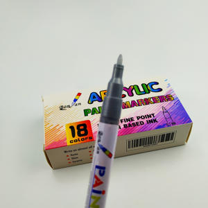 Extra Fine 18-Color Ceramic Glass Wood Metal Permanent Acrylic Paint Marker Pens Set Packaging - Product Image 3