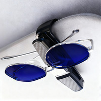 Clip de fixation portable pour lunettes, pince pour billets et cartes, étui à lunettes de voiture en ABS noir, support de lunettes de soleil pour pare-soleil de voiture