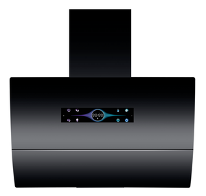 <span class=keywords><strong>Hotte</strong></span> aspirante murale électrique <span class=keywords><strong>noire</strong></span> de <span class=keywords><strong>90</strong></span> <span class=keywords><strong>cm</strong></span> avec filtre à déflecteur et interrupteur tactile à trois vitesses pour usage domestique et hôtelier - Product Image 1