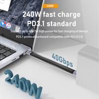 Kurzes FPC USB-C zu Typ-C Kabel 40Gbps 240W PD Schnellladung Flexibel 8K Video für Powerbank Festplattengehäuse Laptop Handy