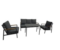 Ensemble de canapé d'extérieur moderne en aluminium 4 pièces pour jardin, villa et parc - Mobilier de patio durable avec coussins imperméables