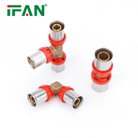 Système de chauffage par le sol IFAN 16-32mm tuyaux et raccords Pex raccord multicouche réducteur égal alimentation en eau raccords de presse en laiton PEX