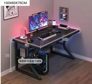 Bàn máy tính khung kim loại thanh lịch với bộ lưu trữ có thể mở rộng moden bàn chơi game gia đình đơn giản cho phòng ngủ tăng cường phong cách thoải mái - Product Image 6