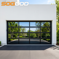 Porte de garage sectionnelle automatique en aluminium et verre à isolation thermique de haute qualité 9x7 16x7, design moderne et sécurisé