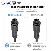 Connecteur étanche IP67/IP68 résistant aux vibrations, baïonnette droite/angulaire, mâle/femelle, 2 3 4 5 6 8 broches, câble moulé 1/2/3m
