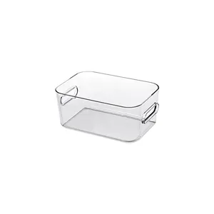 Custom Transparent Plastic Desk Cosmetic Storage Bin Makeup Organizer Box