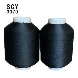 SCY 3070黑色aa级高弹性莱卡套70D尼龙30D氨纶针织袜子机套纱
