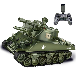 รถถังกลาง <span class=keywords><strong>sherman</strong></span> M4A3สหรัฐอเมริกา1:18 2.4G & APP ถังสูบบุหรี่ RC ด้วยกล้อง480P - Product Image 1