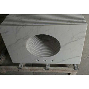 Vanity Tops de mármol blanco moderno a precios competitivos Granito artificial para uso en hoteles Vanidades de baño elegantes fabricadas en Malasia - Product Image 3