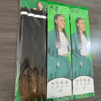 Perruque synthétique tressée Afro Yaki de 400g, 60 pouces, pré-étirée, extensions de cheveux faciles à tresser, mèches de cheveux raides naturels