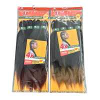 Extensions de cheveux synthétiques à tresser pré-étirées 4X de 38 pouces, trame simple, lisses Yaki, pour tressage facile à l'eau chaude
