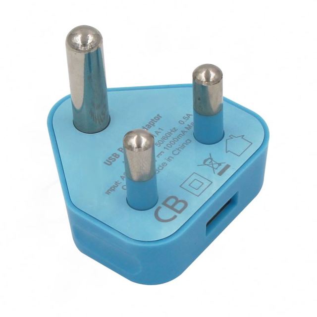 5v 1a Usb Power Adapter 3 Pin South Africa Indian Plug,with IEC Report