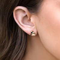 Boucles d'oreilles ZUOLA fines et mignonnes en forme de dessin animé, chien et Donald Duck, plaquées or 18 carats avec décoration en zircon coloré et goutte d'huile