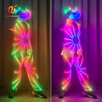 RICHSHINING Vêtements de danse RGB LED Light up Robot Suit Luminous Adult Stage Clothes For Stage in Night Club Bars Party