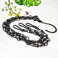 Porte-plante en métal noir décoratif moderne, jardinière à fleurs en fer, chaîne suspendue, crochet de plafond avec structure soudée