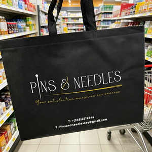 Eco-friendly Custom Logo Black Non-woven Bag Supermarket Shopping Bag Reusable Tote Bag with Your Own Design Printed - Product Image 1