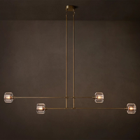 Lampu Kristal K9 Demaret Model Linear untuk Ruang Makan, Villa, Ruang Tamu, Dekorasi Pencahayaan Mewah Dalam Ruangan untuk Rumah