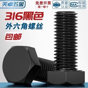 Tianzhuo Hardware Hex Bolts 316 Stainless Steel Black Oxide Finish M4 M5 M6 M8 Class 10.9 12.9 GB Standard - Product Image 3