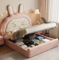 Lit superposé moderne en pin massif et cuir pour enfants (filles et garçons) avec rangement, anti-chute, écologique et durable – Idéal pour chambre et hôtel