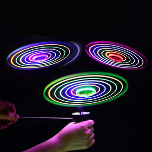LED Flying Disc Launcher Toy Kids <b>Pull</b> <b>String</b> Glowing Disk for Outdoor Fun Durable Plastic Flying Disc Birthday Party Favor - Product Image 5