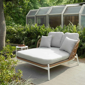 Vendita calda della fabbrica di buona qualità coperta all'aperto corda da giardino <span class=keywords><strong>Vintage</strong></span> Rattan rotondo <span class=keywords><strong>lettino</strong></span> francese con baldacchino - Product Image 1