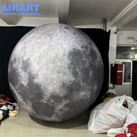 Ornements de fête de club entièrement imprimés, planètes gonflables, ballon gonflable lune et étoile avec lumières LED