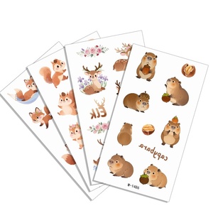 Tatouages temporaires phosphorescents pour enfants : motifs écureuils, élan, chevaux – Autocollants corporels pour jeunes, idéaux pour les fêtes d'anniversaire amusantes - Product Image 5