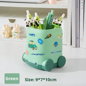 קריקטורה בצורת עט מחזיק עט עגול חמודים מחזיק עט פלסטיק - Product Image 6