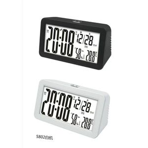 Digital Desk <b>Clock</b> With Temperature And Humidity Display 5802 <b>White</b> Model - Product Image 1