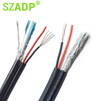 Cable Coaxial Siamese RG6 +2C de Cobre Puro de 75 Ohmios con Cubierta LSZH/PVC/PE, Bobina de 500m, para CCTV, Pasa Pruebas